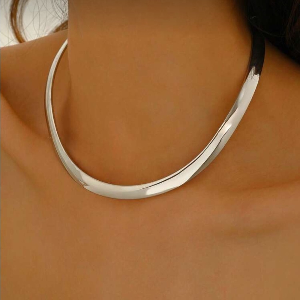 Elegant Silver Choker Necklace